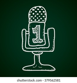 Simple hand drawn doodle of a microphone