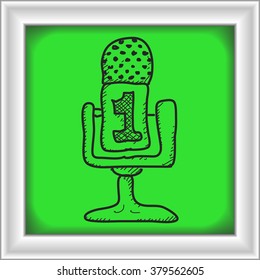 Simple hand drawn doodle of a microphone