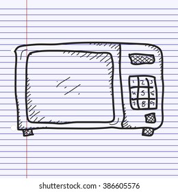 Simple hand drawn doodle of a microwave