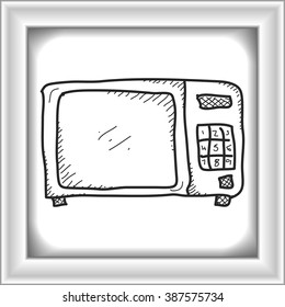 Simple hand drawn doodle of a microwave