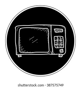 Simple hand drawn doodle of a microwave