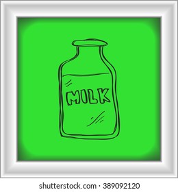 Simple hand drawn doodle of a milk bottle