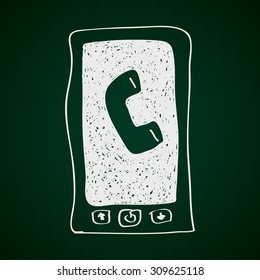 Simple hand drawn doodle of a mobile phone