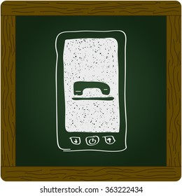 Simple hand drawn doodle of a mobile phone