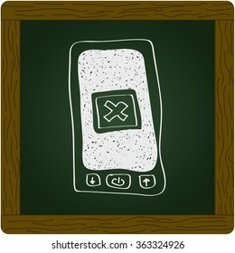 Simple hand drawn doodle of a mobile phone