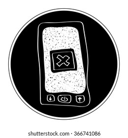 Simple hand drawn doodle of a mobile phone
