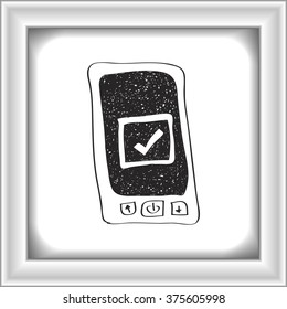 Simple hand drawn doodle of a mobile phone