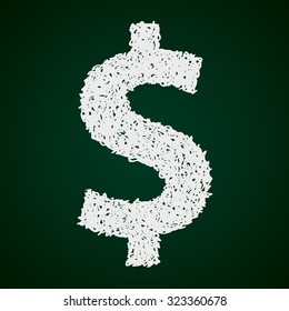 Simple hand drawn doodle of a money symbol