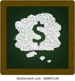 Simple hand drawn doodle of a money thought bubble