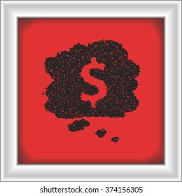 Simple hand drawn doodle of a money thought bubble