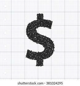 Simple hand drawn doodle of a money symbol
