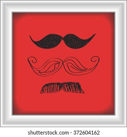 Simple hand drawn doodle of a moustache