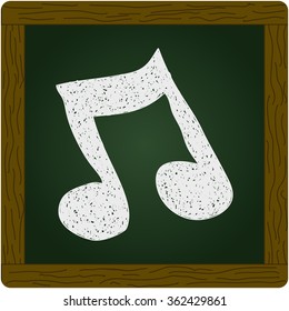 Simple hand drawn doodle of a music note