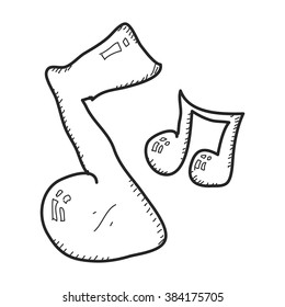 Simple hand drawn doodle of a music note