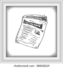 Simple hand drawn doodle of a newspaper