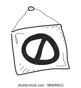 Simple hand drawn doodle of a no entry sign