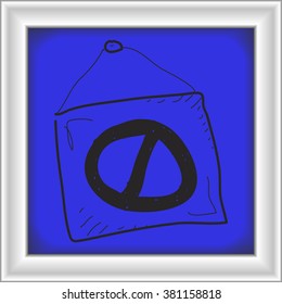 Simple hand drawn doodle of a no entry sign