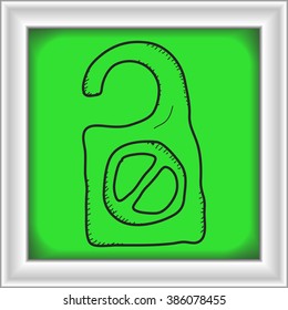 Simple hand drawn doodle of a no entry sign