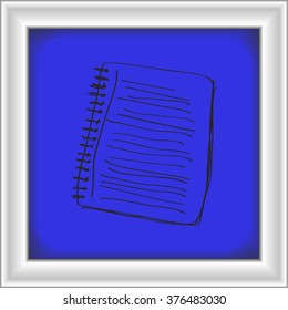 Simple hand drawn doodle of a notebook