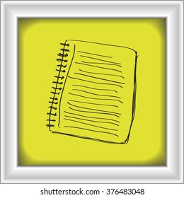 Simple hand drawn doodle of a notebook