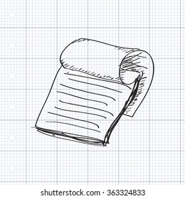 Simple hand drawn doodle of a notepad