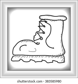 Simple hand drawn doodle of an old boot