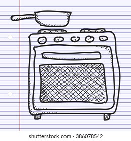 Simple hand drawn doodle of an oven