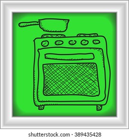 Simple hand drawn doodle of an oven
