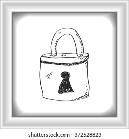 Simple hand drawn doodle of a padlock