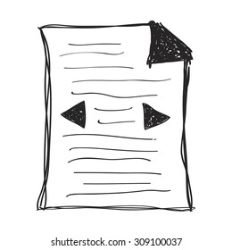 Simple hand drawn doodle of a page