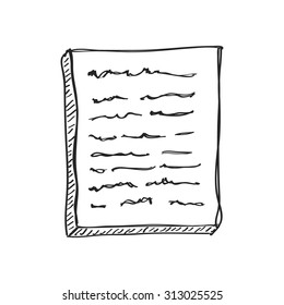 Simple hand drawn doodle of a page