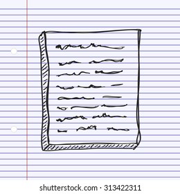 Simple hand drawn doodle of a page