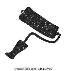 Simple hand drawn doodle of a paint roller