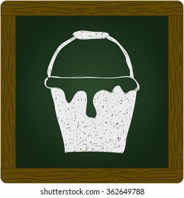 Simple hand drawn doodle of a paint bucket