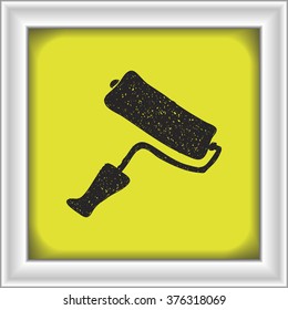 Simple hand drawn doodle of a paint roller