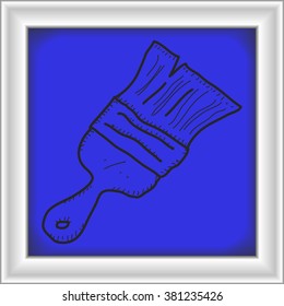 Simple hand drawn doodle of a paint brush