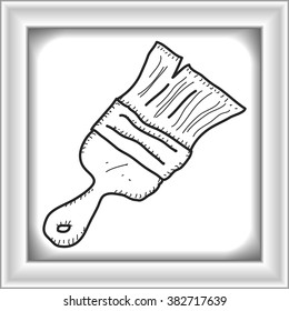 Simple hand drawn doodle of a paint brush