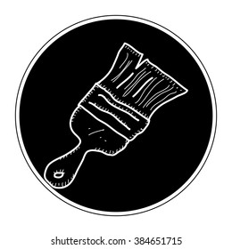 Simple hand drawn doodle of a paint brush