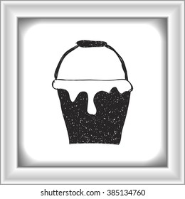 Simple hand drawn doodle of a paint bucket