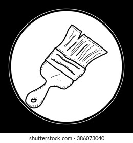 Simple hand drawn doodle of a paint brush