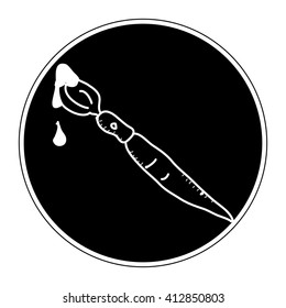 Simple hand drawn doodle of a paintbrush
