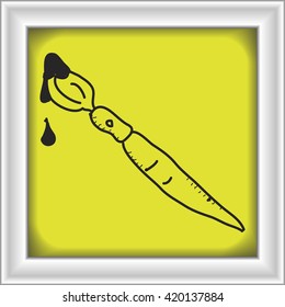 Simple hand drawn doodle of a paintbrush