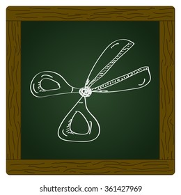 Simple hand drawn doodle of a pair of scissors