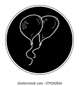 Simple hand drawn doodle of a pair of balloons