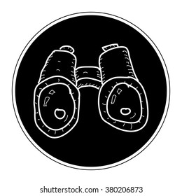 Simple hand drawn doodle of a pair of binoculars