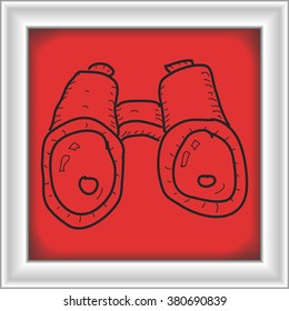 Simple hand drawn doodle of a pair of binoculars