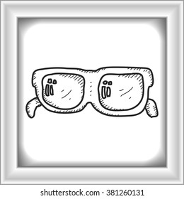 Simple hand drawn doodle of a pair of glasses