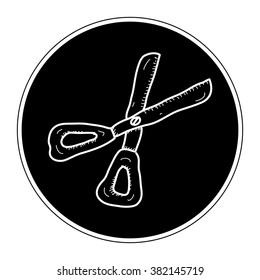 Simple hand drawn doodle of a pair of scissors