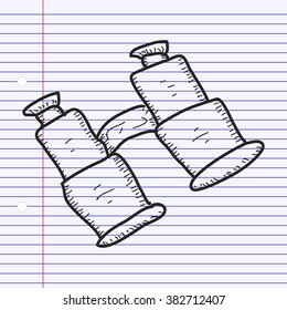 Simple hand drawn doodle of a pair of binoculars