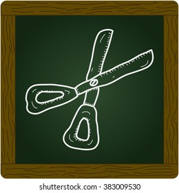 Simple hand drawn doodle of a pair of scissors
